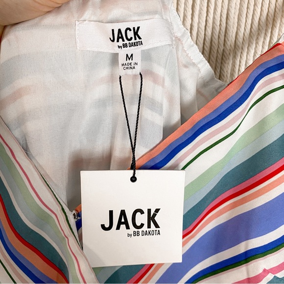 Jack BB Dakota NWT Pastel Multicolor Stripe Sleeveless Maxi Dress Size Medium - Picture 14 of 16